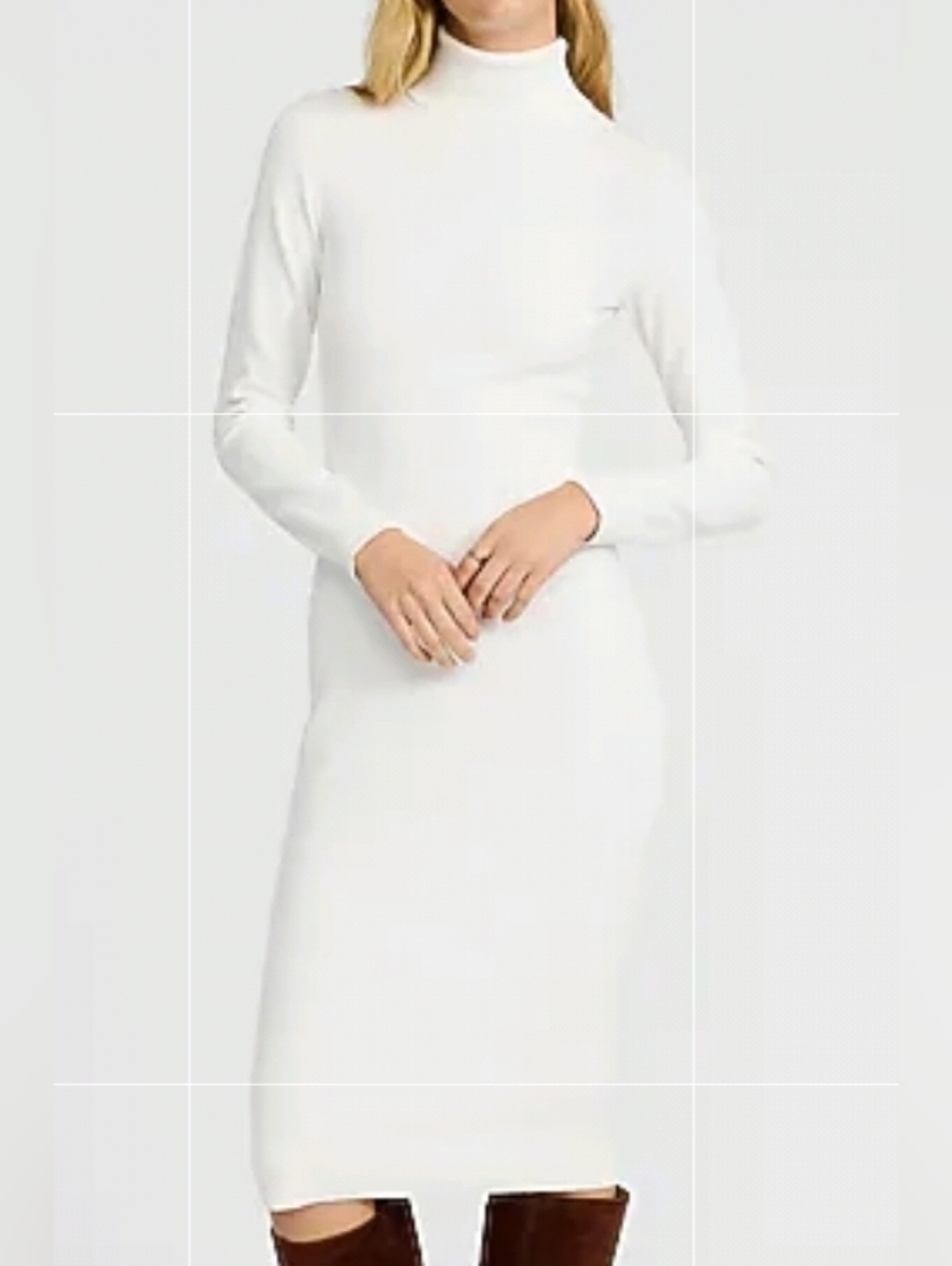 NWT-Express Stretch Airy Soft Turtleneck Long Sleeve Midi Sweater Dress- Size XL